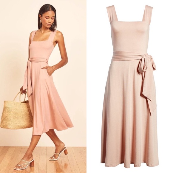 Reformation Dresses Reformation Helina Midi Dress In Blush Poshmark